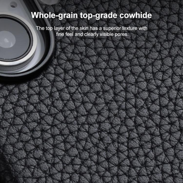 For iPhone 16 melkco Litchi Texture Magnetic Full Coverage Genuine Leather Phone Case
