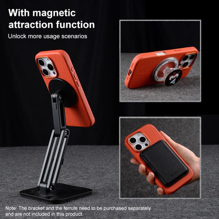 For iPhone 16 melkco Litchi Texture Magnetic Full Coverage Genuine Leather Phone Case