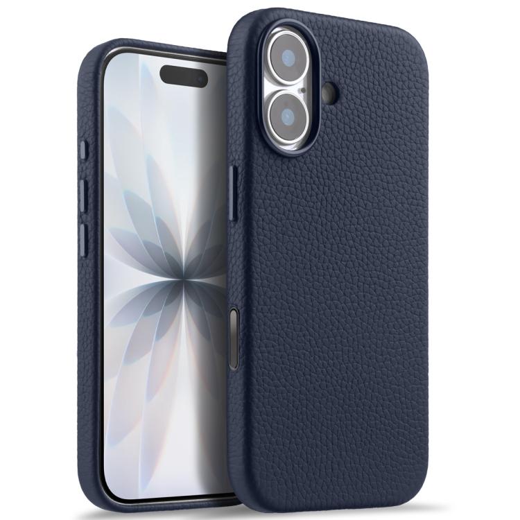 For iPhone 17 melkco Litchi Texture Magnetic Full Coverage Genuine Leather Phone Case with AI Button