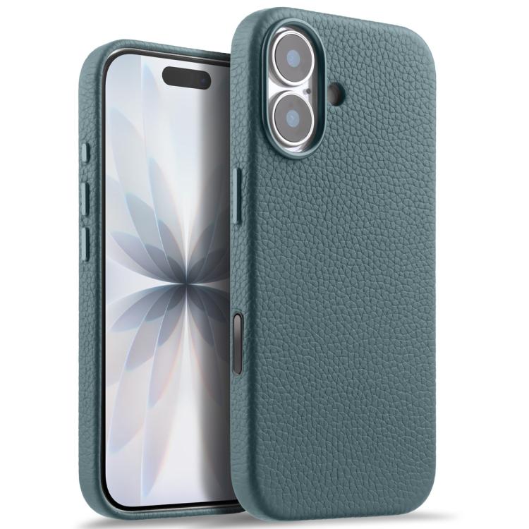 For iPhone 17 melkco Litchi Texture Magnetic Full Coverage Genuine Leather Phone Case with AI Button