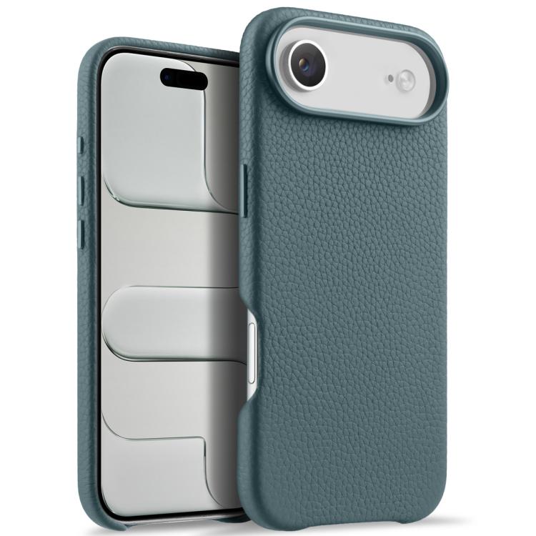 For iPhone Air melkco Litchi Texture Magnetic Full Coverage Genuine Leather Phone Case with AI Button
