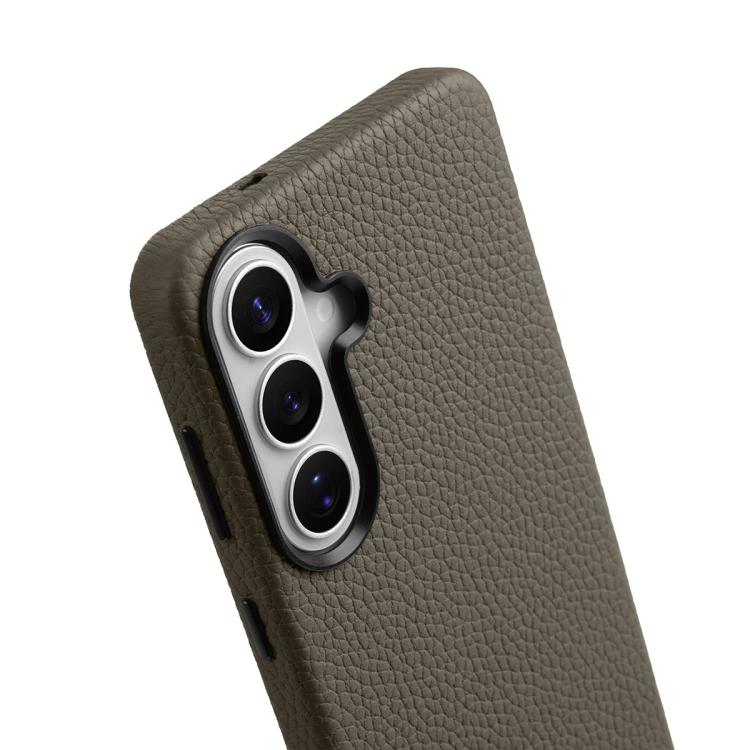 For Samsung Galaxy S25 5G melkco Litchi Texture Magnetic Full Coverage Genuine Leather Phone Case