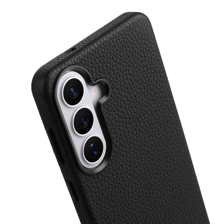 For Samsung Galaxy S25 5G melkco Litchi Texture Magnetic Full Coverage Genuine Leather Phone Case