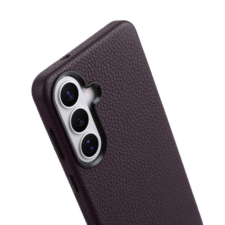 For Samsung Galaxy S25 5G melkco Litchi Texture Magnetic Full Coverage Genuine Leather Phone Case