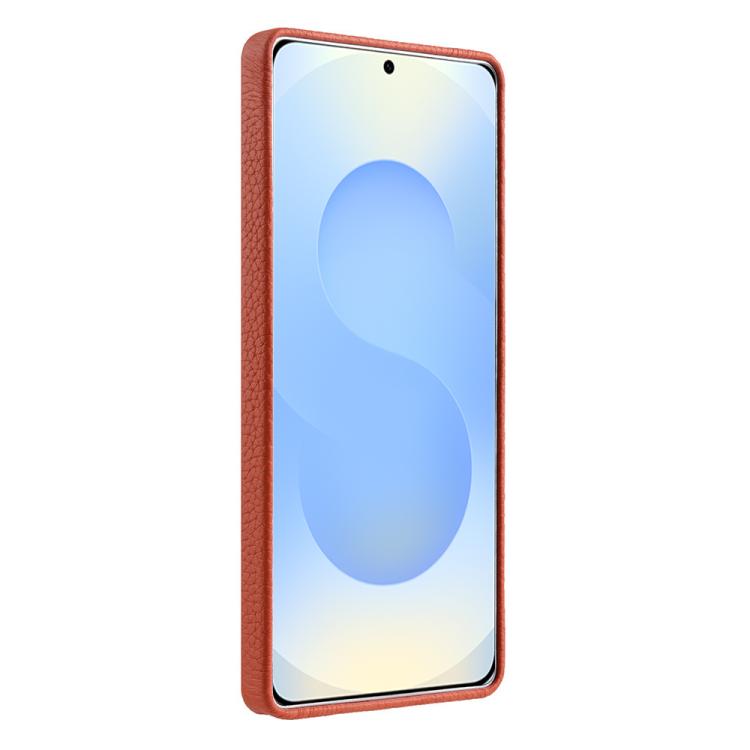 For Samsung Galaxy S25 Ultra 5G melkco Litchi Texture Magnetic Full Coverage Genuine Leather Phone Case