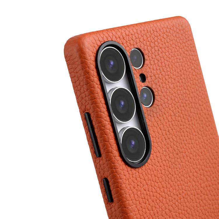 For Samsung Galaxy S25 Ultra 5G melkco Litchi Texture Magnetic Full Coverage Genuine Leather Phone Case