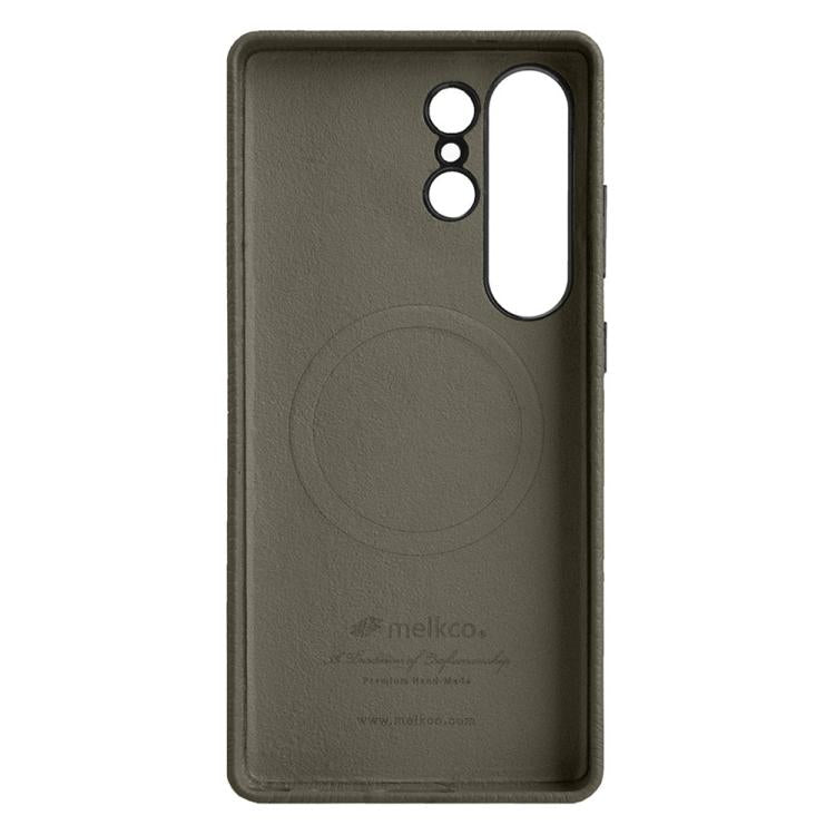 For Samsung Galaxy S25 Ultra 5G melkco Litchi Texture Magnetic Full Coverage Genuine Leather Phone Case