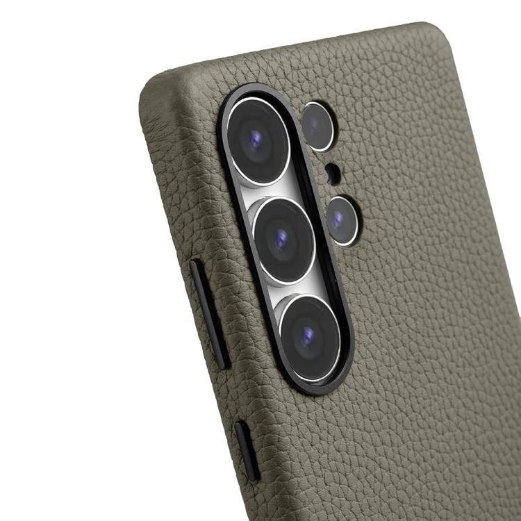 For Samsung Galaxy S25 Ultra 5G melkco Litchi Texture Magnetic Full Coverage Genuine Leather Phone Case