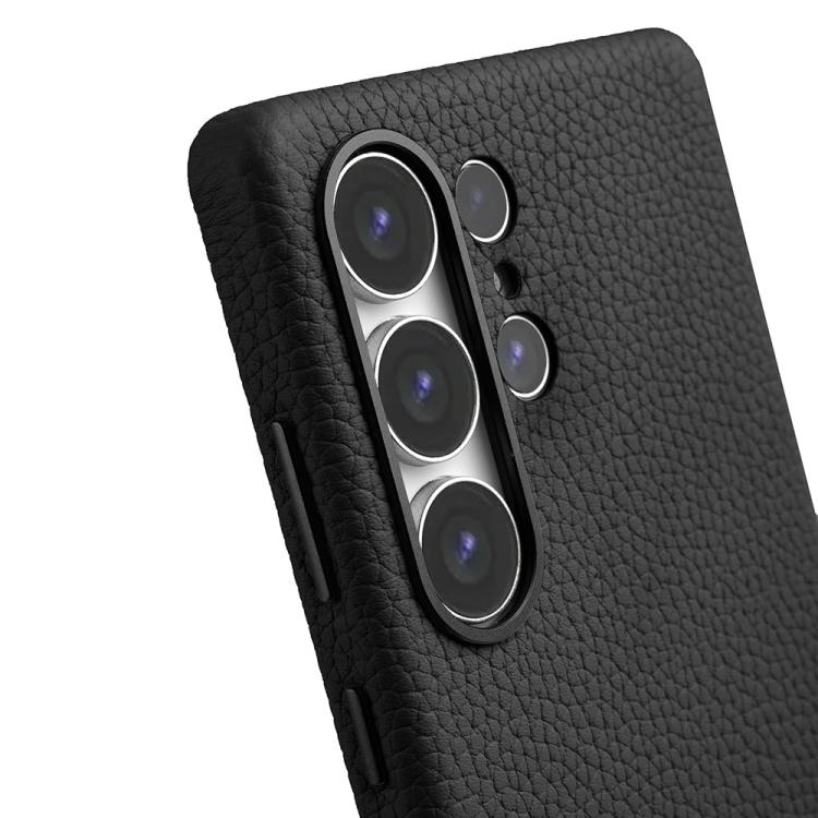 For Samsung Galaxy S25 Ultra 5G melkco Litchi Texture Magnetic Full Coverage Genuine Leather Phone Case