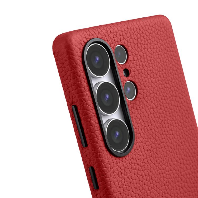 For Samsung Galaxy S25 Ultra 5G melkco Litchi Texture Magnetic Full Coverage Genuine Leather Phone Case