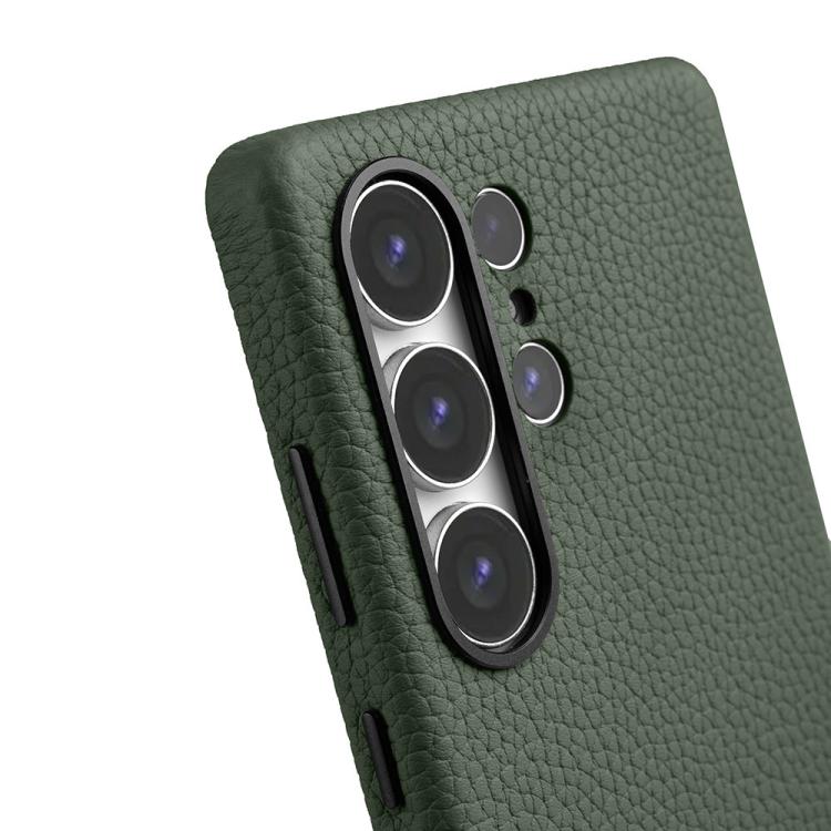 For Samsung Galaxy S25 Ultra 5G melkco Litchi Texture Magnetic Full Coverage Genuine Leather Phone Case