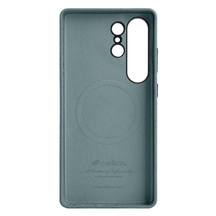 For Samsung Galaxy S25 Ultra 5G melkco Litchi Texture Magnetic Full Coverage Genuine Leather Phone Case