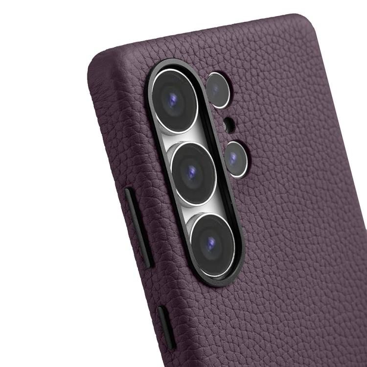 For Samsung Galaxy S25 Ultra 5G melkco Litchi Texture Magnetic Full Coverage Genuine Leather Phone Case
