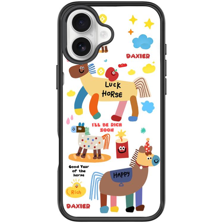 For iPhone 16 Get Rich Immediately Pattern Magnetic Phone Case