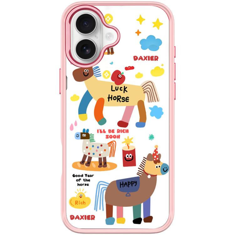 For iPhone 16 Get Rich Immediately Pattern Magnetic Phone Case
