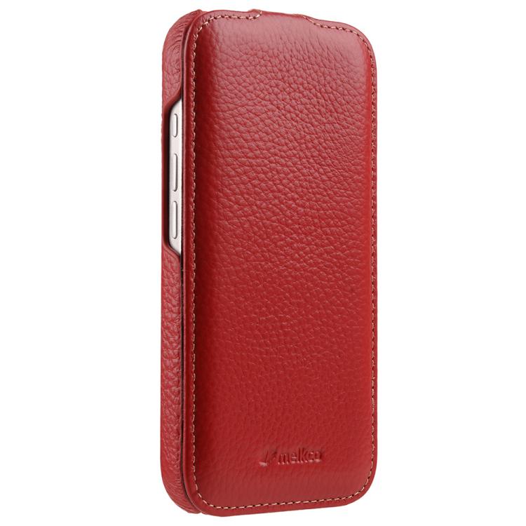 For iPhone 17 Pro melkco Litchi Texture Vertical Flip Magnetic Genuine Leather Phone Case