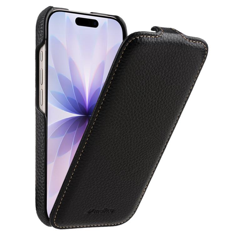 For iPhone 17 melkco Litchi Texture Vertical Flip Magnetic Genuine Leather Phone Case