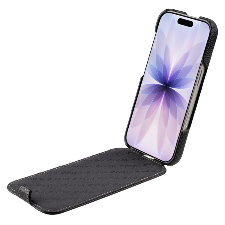 For iPhone 17 melkco Litchi Texture Vertical Flip Magnetic Genuine Leather Phone Case