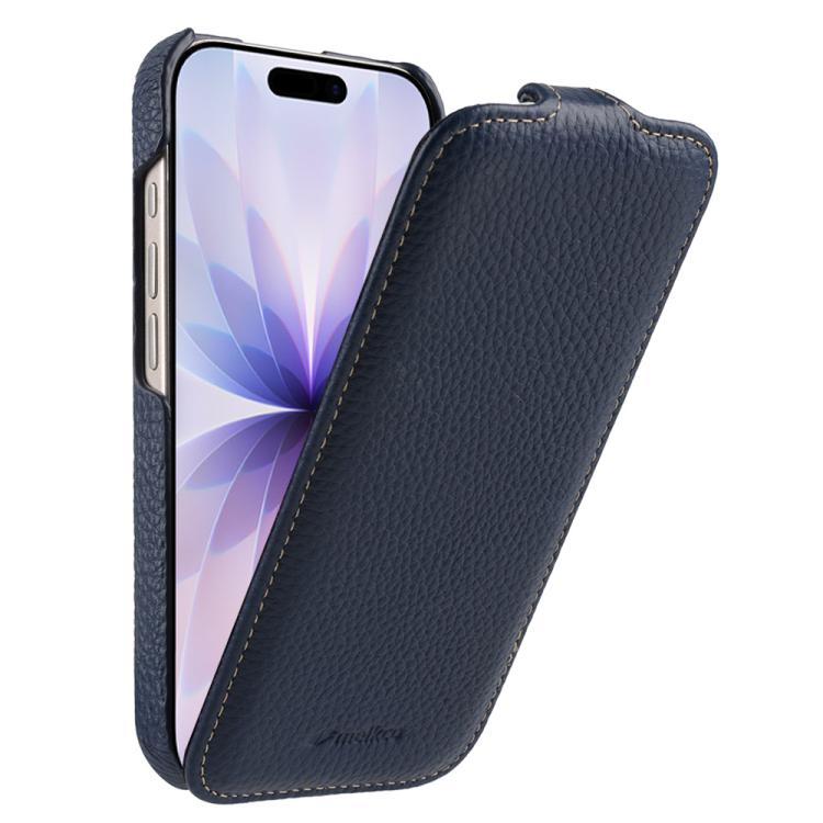 For iPhone 17 melkco Litchi Texture Vertical Flip Magnetic Genuine Leather Phone Case