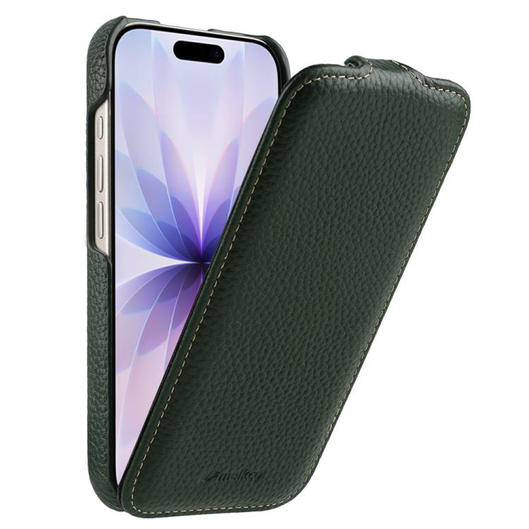 For iPhone 17 melkco Litchi Texture Vertical Flip Magnetic Genuine Leather Phone Case