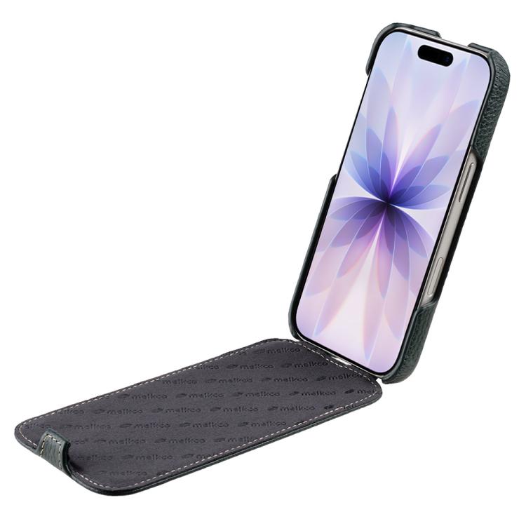 For iPhone 17 melkco Litchi Texture Vertical Flip Magnetic Genuine Leather Phone Case