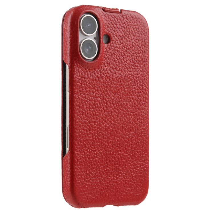 For iPhone 17 melkco Litchi Texture Vertical Flip Magnetic Genuine Leather Phone Case
