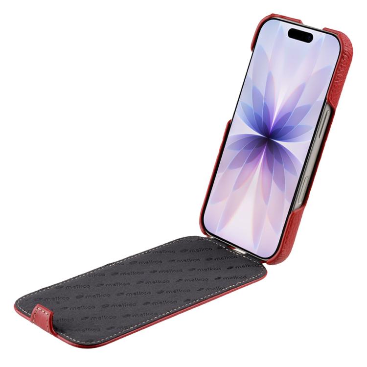 For iPhone 17 melkco Litchi Texture Vertical Flip Magnetic Genuine Leather Phone Case