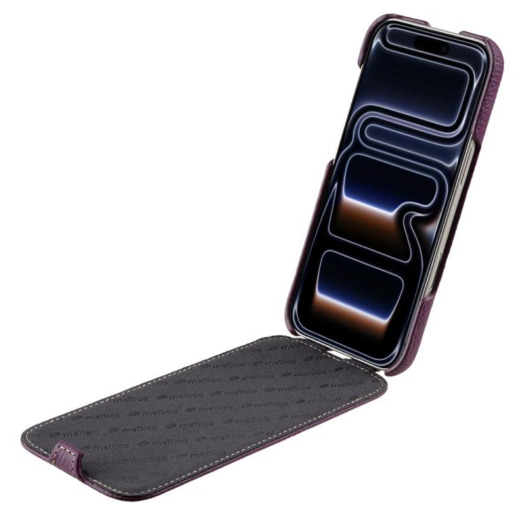 For iPhone 17 Pro Max melkco Litchi Texture Vertical Flip Magnetic Genuine Leather Phone Case