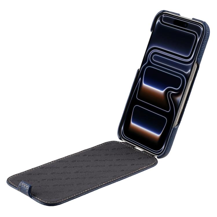 For iPhone 17 Pro Max melkco Litchi Texture Vertical Flip Magnetic Genuine Leather Phone Case