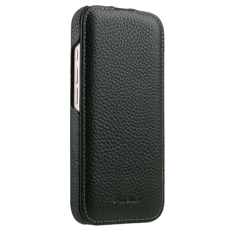 For iPhone 17 Pro Max melkco Litchi Texture Vertical Flip Magnetic Genuine Leather Phone Case