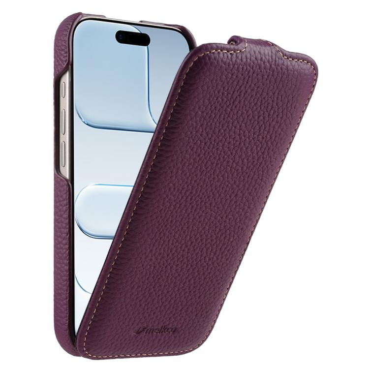 For iPhone Air melkco Litchi Texture Vertical Flip Magnetic Genuine Leather Phone Case