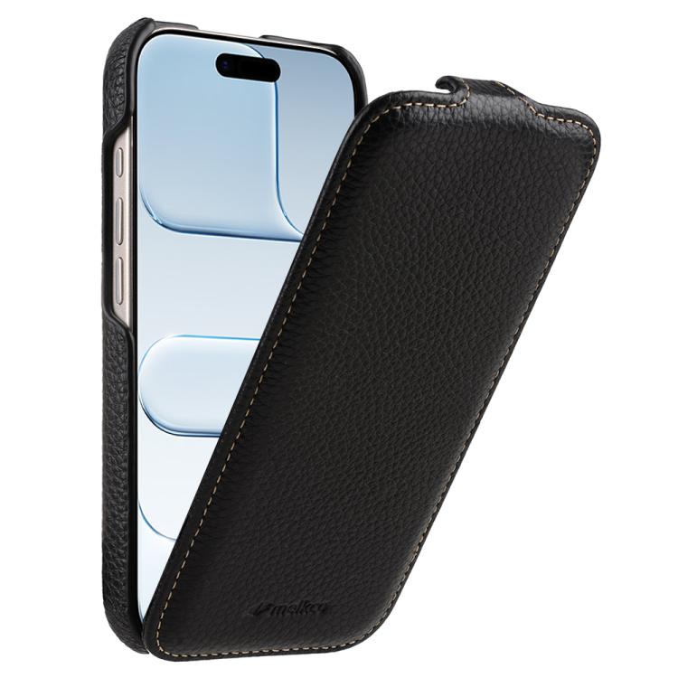 For iPhone Air melkco Litchi Texture Vertical Flip Magnetic Genuine Leather Phone Case