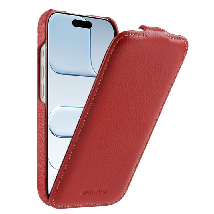 For iPhone Air melkco Litchi Texture Vertical Flip Magnetic Genuine Leather Phone Case