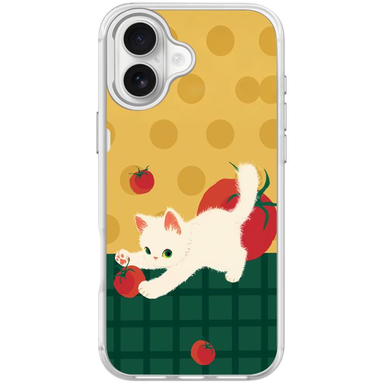 For iPhone 16 Plus Tomato Cat Pattern Magnetic Phone Case