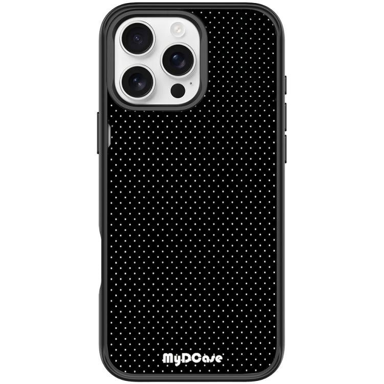 For iPhone 16 Pro Black Dots Pattern Magnetic Phone Case