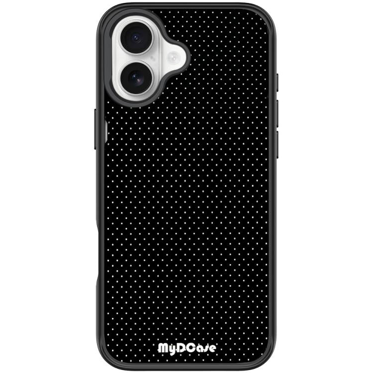 For iPhone 16 Plus Black Dots Pattern Magnetic Phone Case