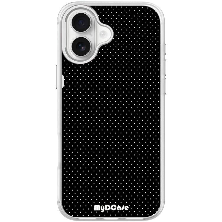 For iPhone 16 Black Dots Pattern Magnetic Phone Case