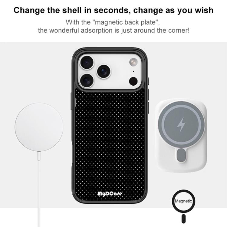 For iPhone 17 Pro Max Black Dots Pattern Magnetic Phone Case