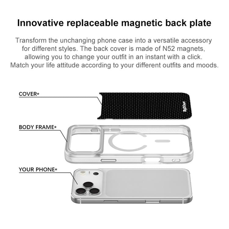 For iPhone 17 Pro Max Black Dots Pattern Magnetic Phone Case