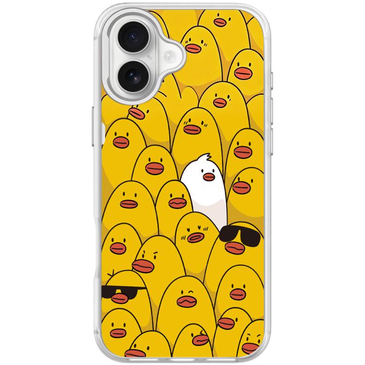 For iPhone 17 Yellow Duck Pattern Magnetic Phone Case