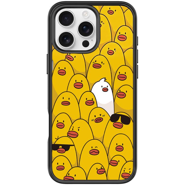 For iPhone 16 Pro Yellow Duck Pattern Magnetic Phone Case