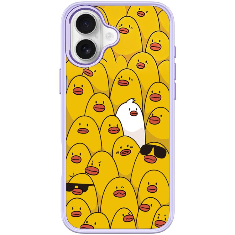 For iPhone 16 Plus Yellow Duck Pattern Magnetic Phone Case