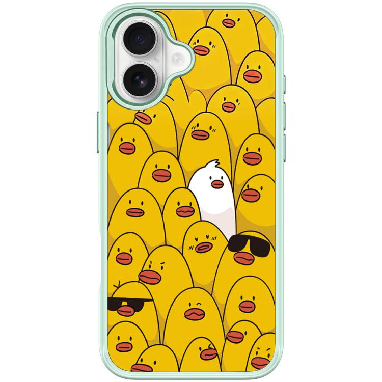 For iPhone 16 Yellow Duck Pattern Magnetic Phone Case