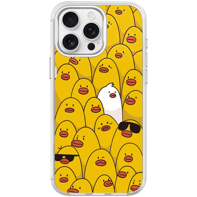 For iPhone 15 Pro Max Yellow Duck Pattern Magnetic Phone Case