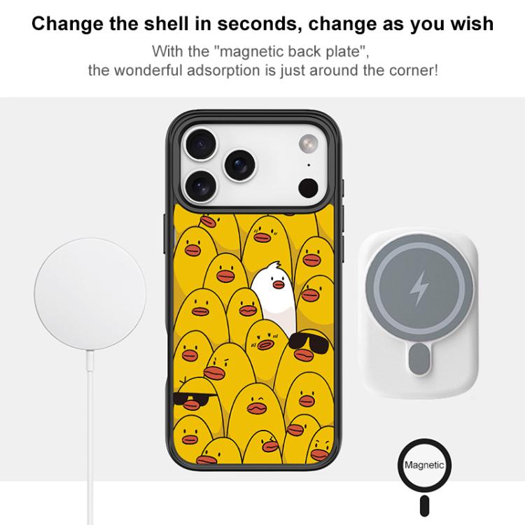 For iPhone 17 Yellow Duck Pattern Magnetic Phone Case