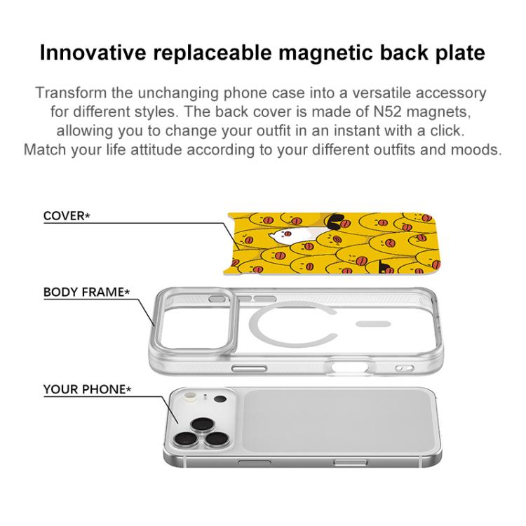 For iPhone 16 Pro Yellow Duck Pattern Magnetic Phone Case