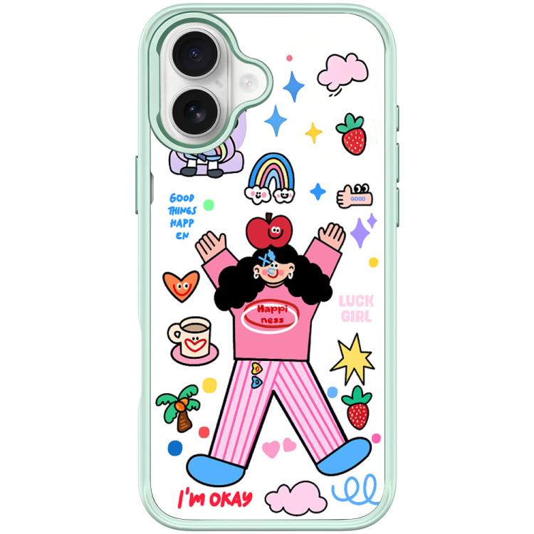 For iPhone 16 Apple Little Girl Pattern Magnetic Phone Case