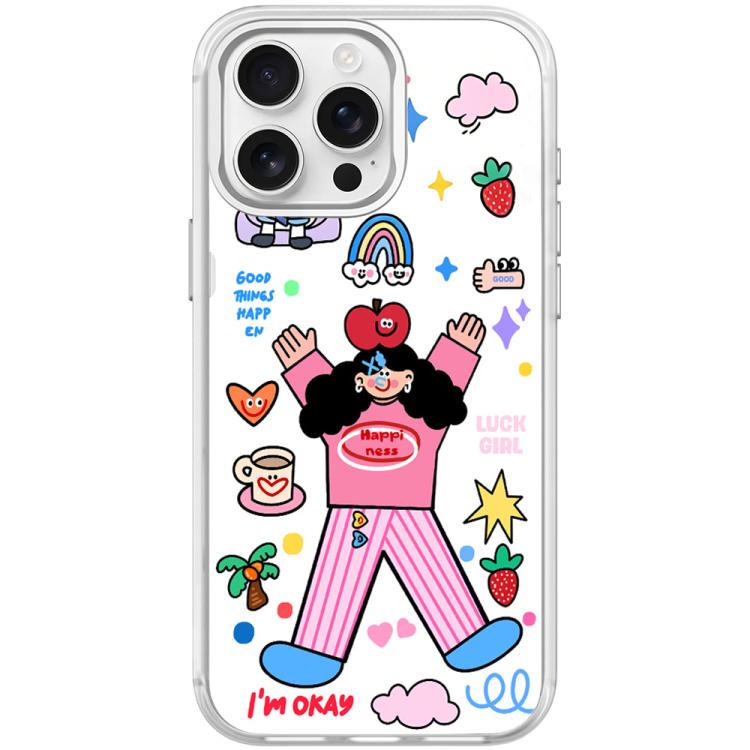 For iPhone 15 Pro Max Apple Little Girl Pattern Magnetic Phone Case