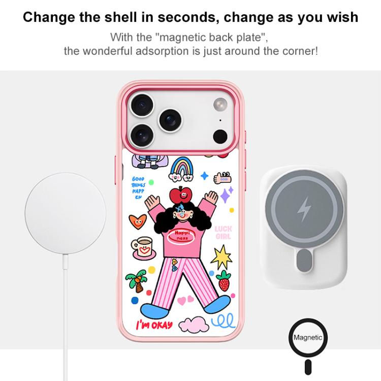 For iPhone 17 Pro Max Apple Little Girl Pattern Magnetic Phone Case