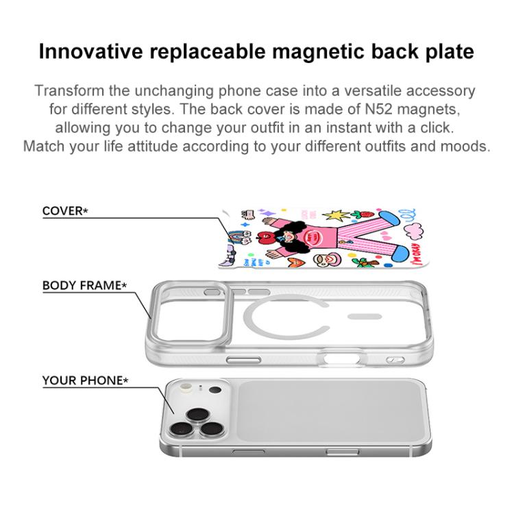 For iPhone 17 Pro Max Apple Little Girl Pattern Magnetic Phone Case